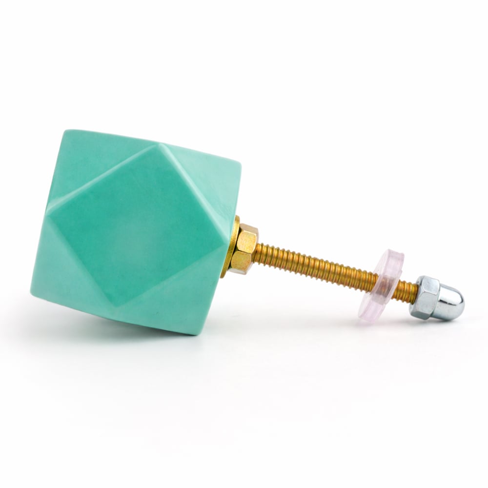 Sage Green Geometric Wooden Cabinet Knob